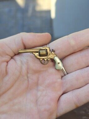 Vintage Miniature Revolver Toy Gun With Mother Of Pearl